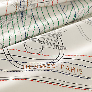 Ex-Libris Les Sangles embroidered scarf 90 | Hermès USA